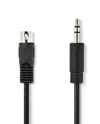 Cable de audio DIN 5 pines - jack 3.5 mm 1 M Negro