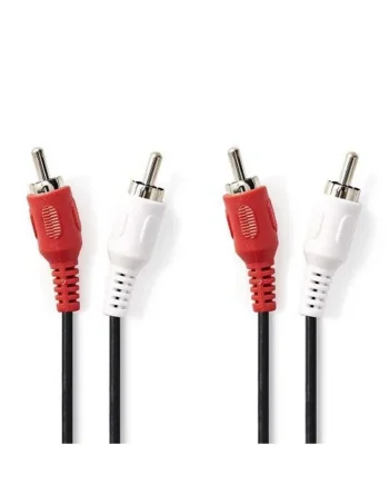 Cable de audio estereo 2x RCA - 2x RCA macho 2.5 M Negro