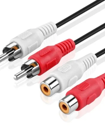 Cable de audio estereo 2x RCA macho - 2x RCA hembra 2.5 M Negro