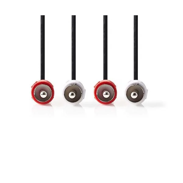Cable de audio estereo 2x RCA macho a 2x RCA macho 5 M Negro