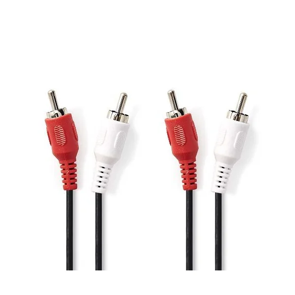 Cable de audio estereo 2xRCA/M-2xRCA/M 1.5 M Negro