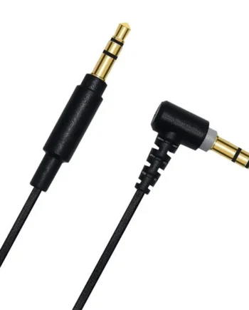 Cable de audio estereo jack 3.5 macho acodado dorado 0.50 M Negro