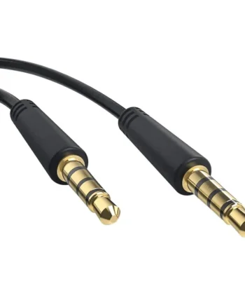 Cable de audio estereo jack 3.5 macho-macho 4 pin 0.50 M Negro