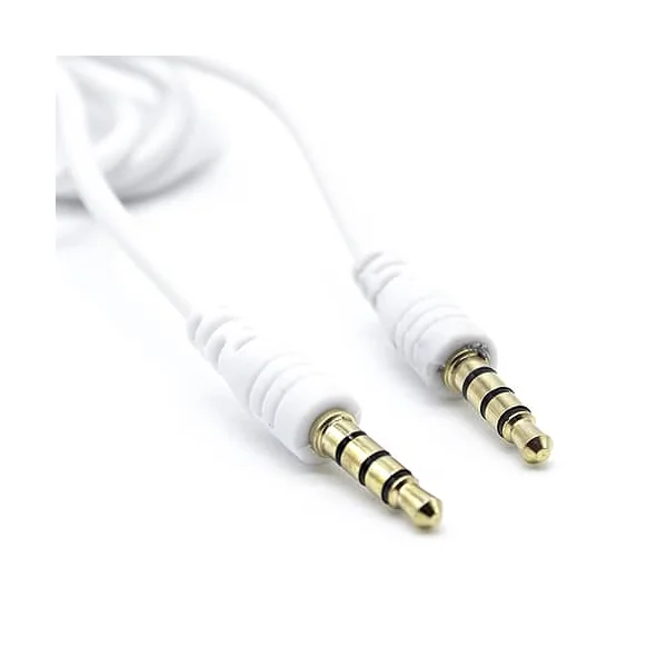 Cable de audio estereo jack 3.5 macho-macho 4 pin 1 M Blanco