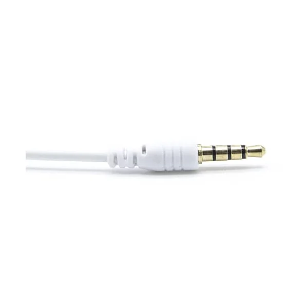 Cable de audio estereo jack 3.5 macho-macho 4 pin 1 M Blanco