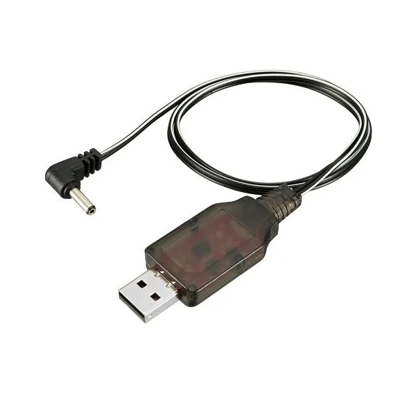 Cable de carga USB DC 3.5 mm para RC 4.8 V 250mA 0.50 M Negro
