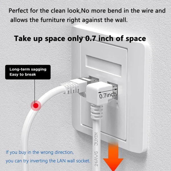 Cable de red UTP CAT5E 2x 90 grados 2 M Blanco