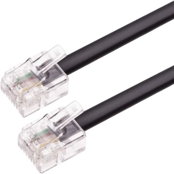 Cable de telefono RJ11 6P4C M-M 10 M Negro