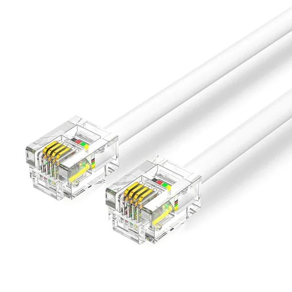 Cable de telefono RJ11 6P4C M-M 15 M Blanco