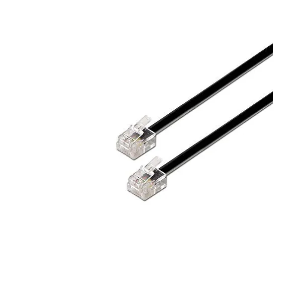 Cable de telefono RJ11 6P4C M-M 2 M Negro