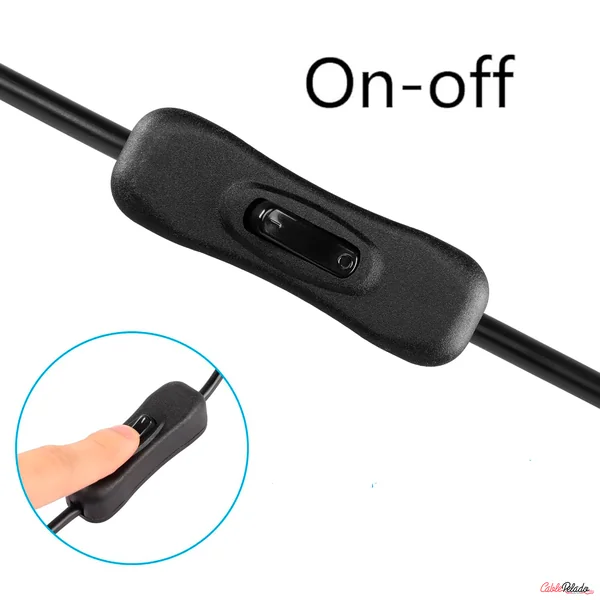 Cable Ethernet Cat5E Con Interruptor De Encendido/Apagado De Alta Velocidad RJ45 0.50 M Negro