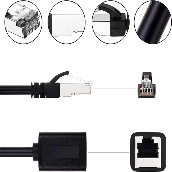 Cable extensor red UTP CAT5E macho a hembra 1 M Negro