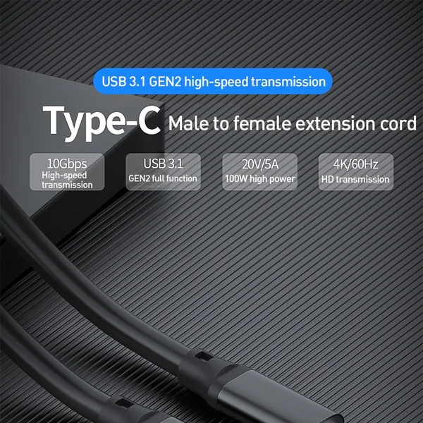 Cable extensor USB-C 1 M Negro