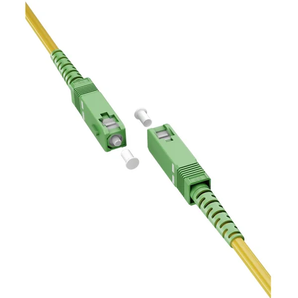 Cable fibra optica SC-APC monomodo simplex 9-125 0.50 M Amarillo