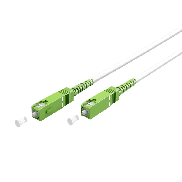 Cable fibra optica SC-APC monomodo simplex 9-125 2 M Blanco