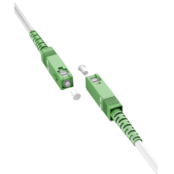 Cable fibra optica SC-APC monomodo simplex 9-125 2 M Blanco