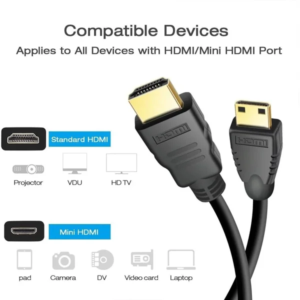 Cable HDMI tipo A macho - Tipo C mini HDMI macho 2 M Negro