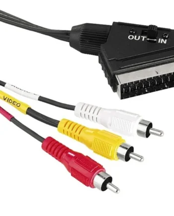 Cable SCART RCA conmutable 2 M Negro