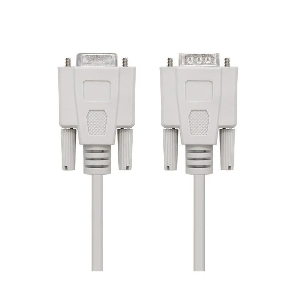 Cable serie null modem DB9 hembra -DB9 hembra 1.8 M Beige