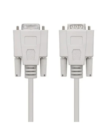 Cable serie null modem DB9 hembra -DB9 macho 1.8 M Beige