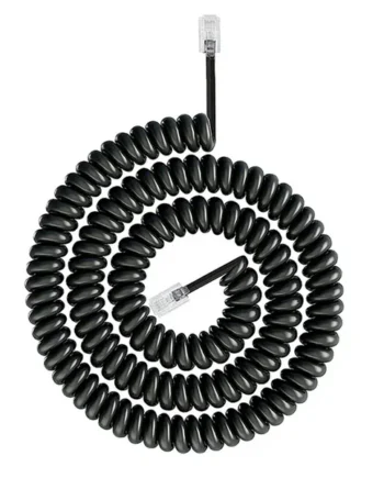 Cable telefonico espiral 4 hilos rj10 2 M Negro