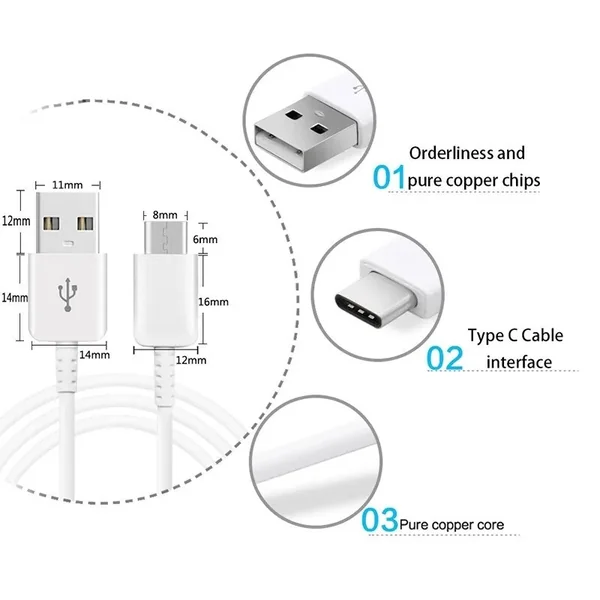 Cable USB 2.0 3A Tipo C macho - Tipo A macho 1 M Blanco