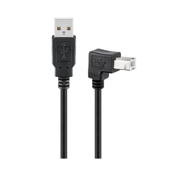 Cable USB 2.0 para impresora tipo B macho acodado 90 1 M Negro