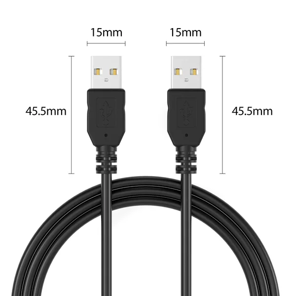Cable USB 2.0 tipo A macho - macho 2 M Negro