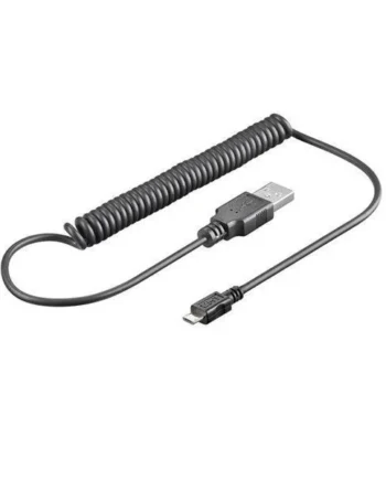 Cable USB 2.0 Tipo A - micro USB tipo B espiral 1 M Negro