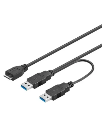 Cable USB 3.0 micro tipo B dual-power 0.50 M Negro