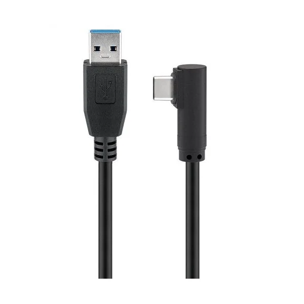 Cable USB 3.0 Tipo A macho - USB-C acodado 1 M Negro