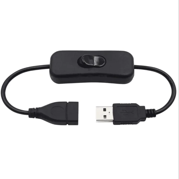 Cable USB con interruptor macho-hembra 0.30 M Negro