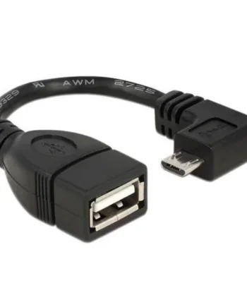 Cable USB otg 2.0 micro B macho acodado 0.15 M Negro