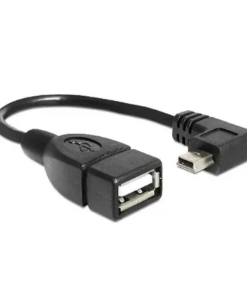 Cable USB otg 2.0 mini B macho acodado 0.15 M Negro