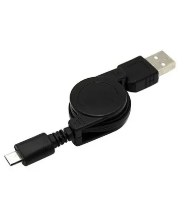 Cable usb retractil micro USB 0.75 M Negro