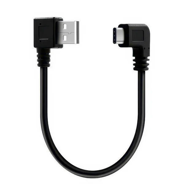 Cable USB Tipo A macho reversible - USB-C acodado 0.50 M 0.50 M Negro