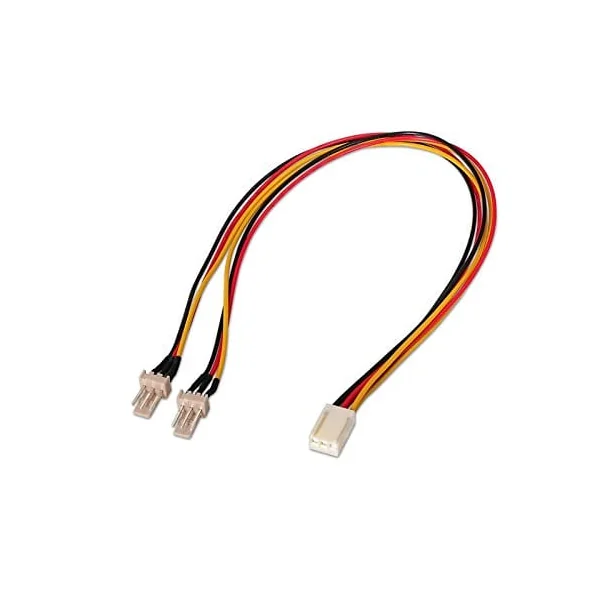 Cable Ventilador alimentacion 3PIN/H - 2x3PIN/M 0.25 M Negro
