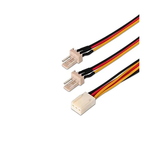 Cable Ventilador alimentacion 3PIN/H - 2x3PIN/M 0.25 M Negro