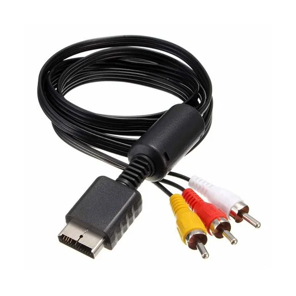 Cable video para PlayStation 1 y 2 Negro