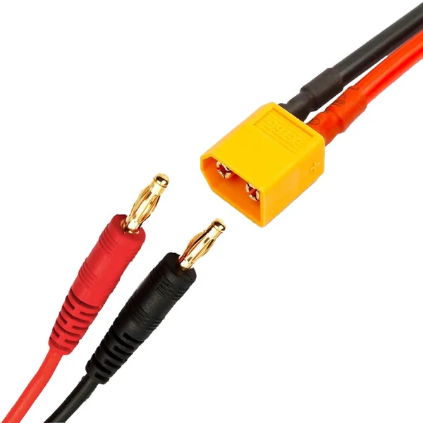Cable XT60 macho a HXT Banana 4.0mm macho rojo-negro