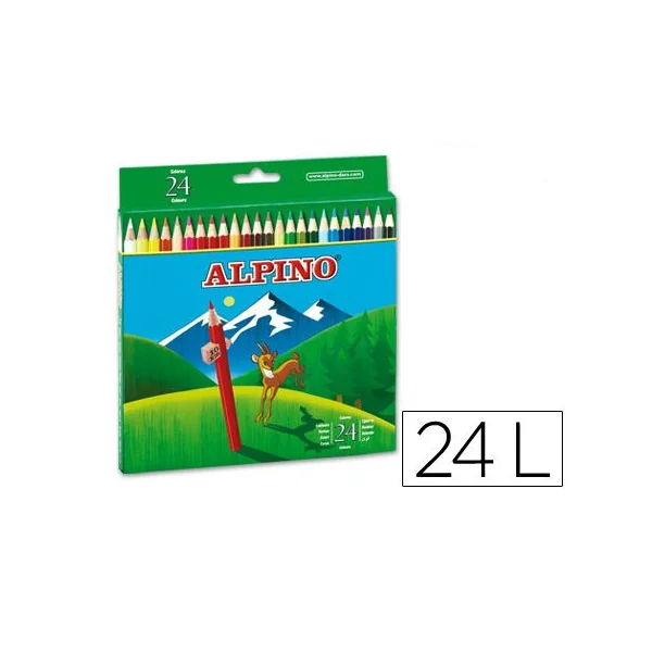 Caja 24 Lapices de Colores Alpino Multicolor