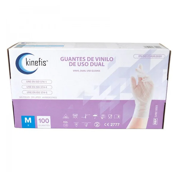 Caja de Guantes de Vinilo | Sin Polvo | 100 Unidades