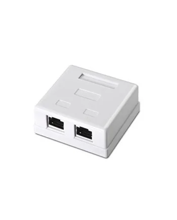 Caja de superficie de 2 RJ45 Cat 6 FTP Blanco