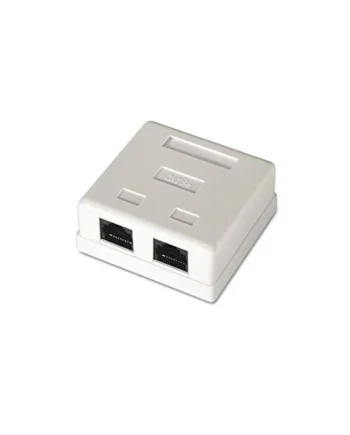 Caja de superficie de 2 RJ45 Cat 6 UTP Blanco