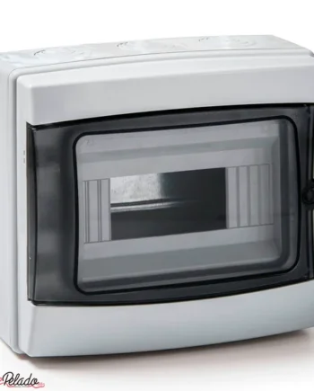 Caja ICP-65 8 elementos con puerta transparente Gris