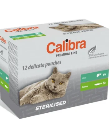 Calibra Cat sterilised premium line hígado y salmón 12x100 g gatos