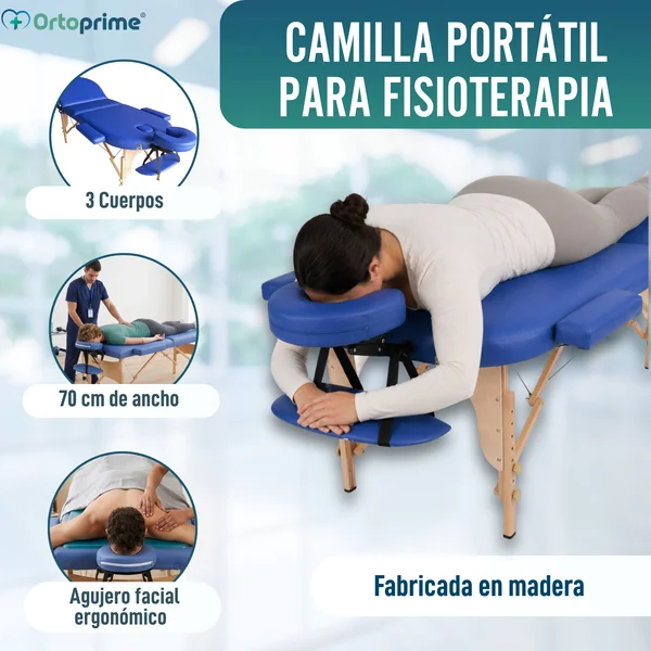 Camilla Profesional Fisioterapia Plegable de Madera 3 Cuerpos