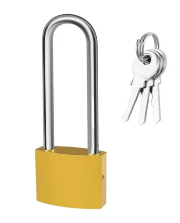 Candado arco largo de latón macizo con llave 25 mm Dorado