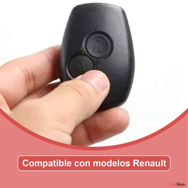 Carcasa Mando Llave De Coche 2 Botones Compatible Con Renault Clio, Twingo, Megane, Laguna Y Kangoo