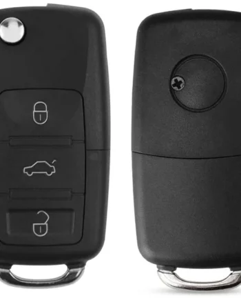 Carcasa Mando Llave De Coche 3 Botones Compatible Con VW Negro